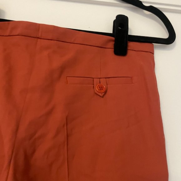 Balenciaga Straight Leg Dress Pants Sz 2 Rusted Orange Mid-Rise Trousers - Picture 10 of 10